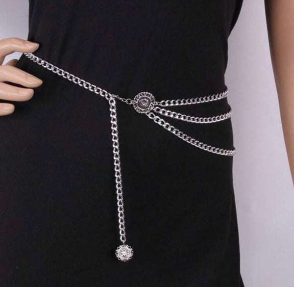 Accessory belt silver chain