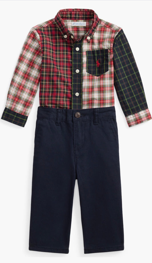 Ralph Lauren boy check shirt set