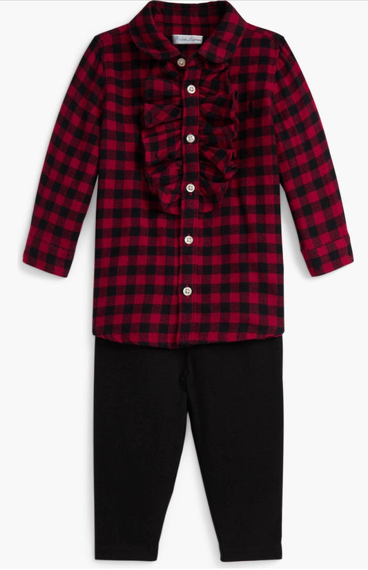 Ralph Lauren girl check shirt set